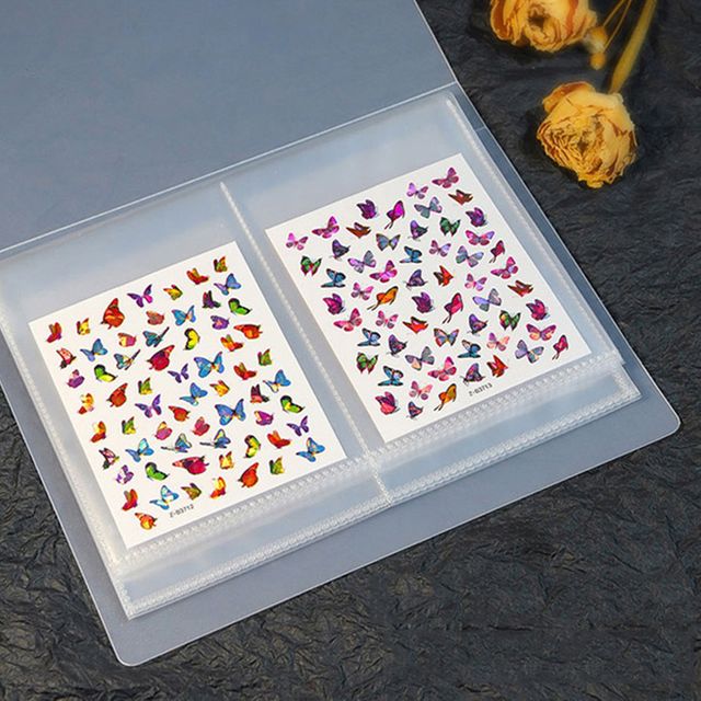 네일 스티커 북 케이스 수납 정리파일 투명 네일도구