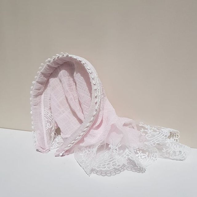 레이스 메쉬 삼각 헤어밴드 스카프 스타일 머리띠
