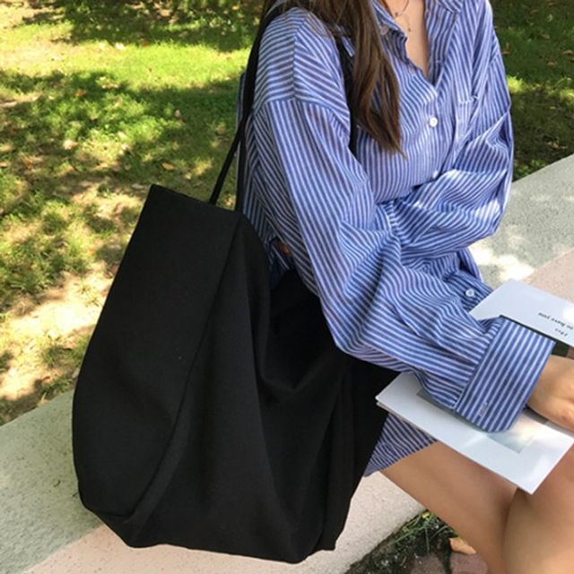 4컬러 캔버스 빅 에코 숄더백 캐주얼 패션백 캔버스백