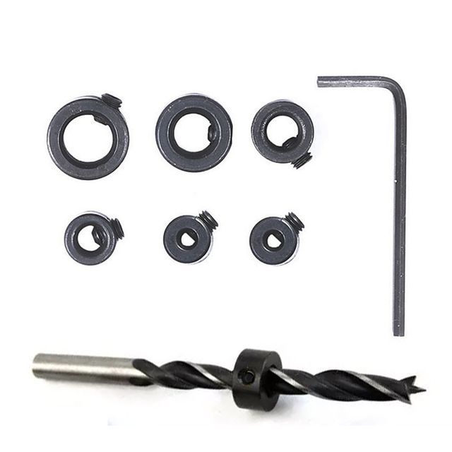 택틱416507 목공 드릴스토퍼 6P세트 깊이조절 홀더