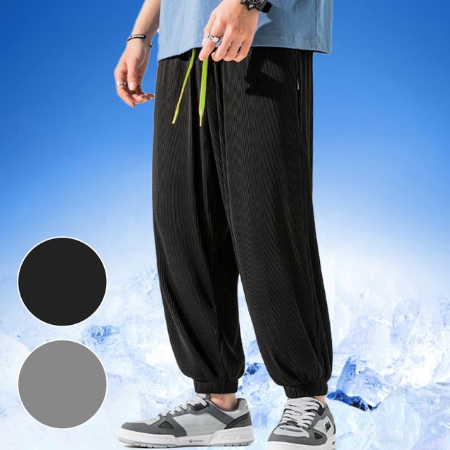 쿨링 조거 팬츠 여름 와이드 밴딩 트레이닝 바지