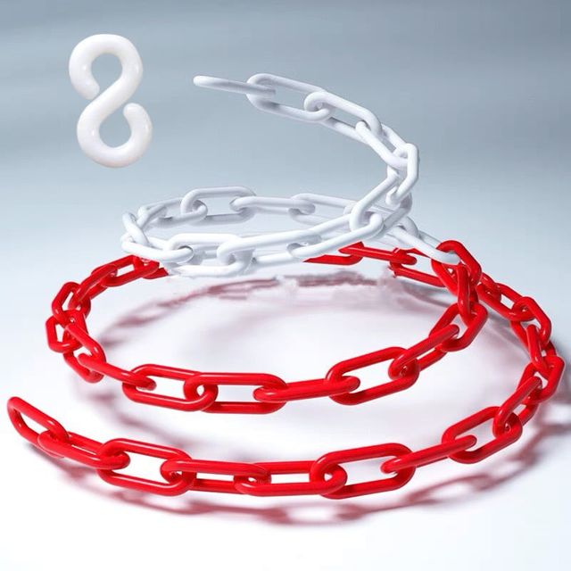 교통 주차금지차단봉 통제줄 안전줄 레드 체인 1m