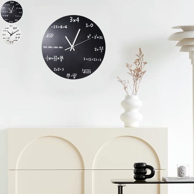 수학 벽시계 30cm 인테리어 장식 시계 무소음 거실