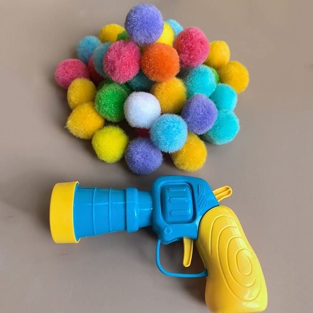 고양이 양털공 장난감 100개 세트 발사기 포함 사냥놀이용