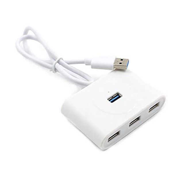DUDETAO 4 Port USB 3.0 1 Port Fast Charging Hub with ON//Off Switch BYL-3011 White