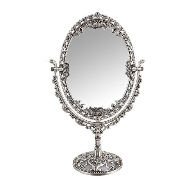 큐빅 타원 거울(특대-주석) 탁상거울 미용거울