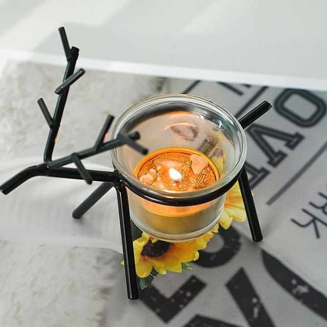 모던 메탈 도금 사슴 촛대 인테리어 장식