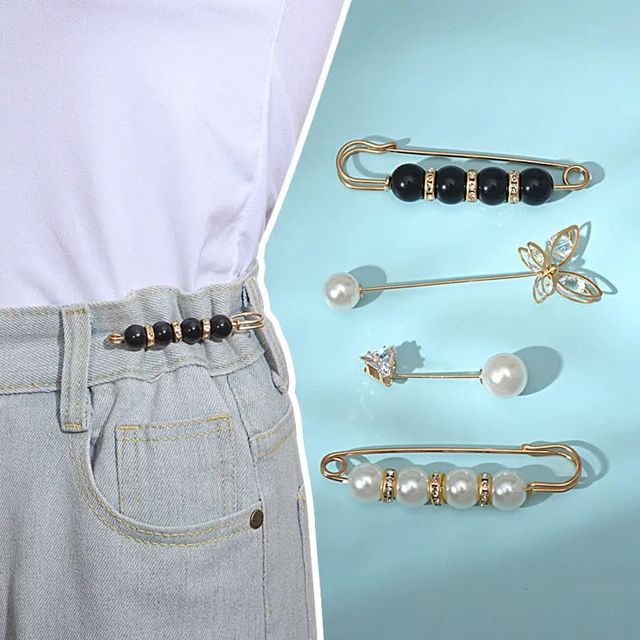옷핀 브로치 세트 허리줄이기 허리핀 패션 오픈방지