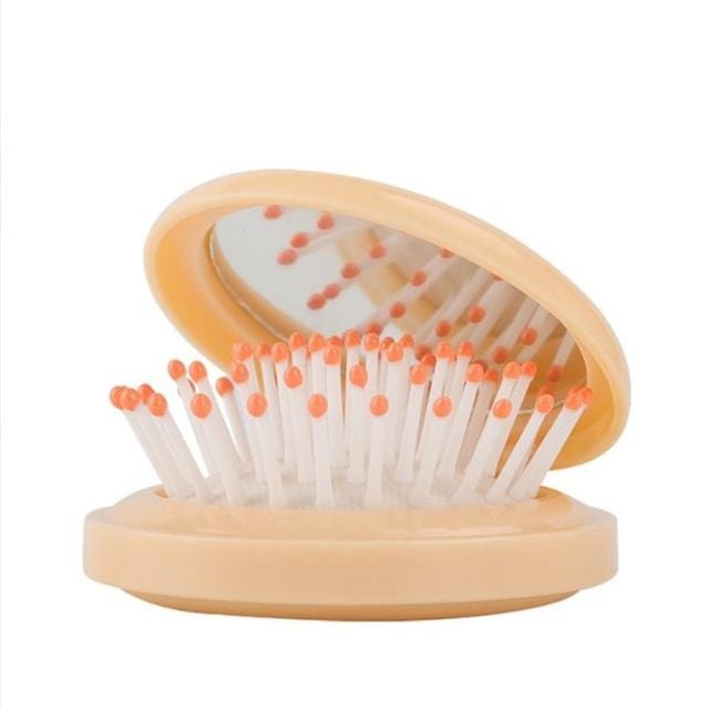 접이식 미니 헤어브러쉬 빗거울 휴대용 스타일링 빗