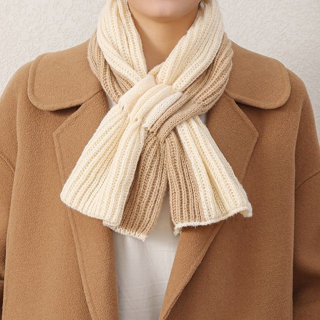 배색 투톤 고리 목도리 LM-0494