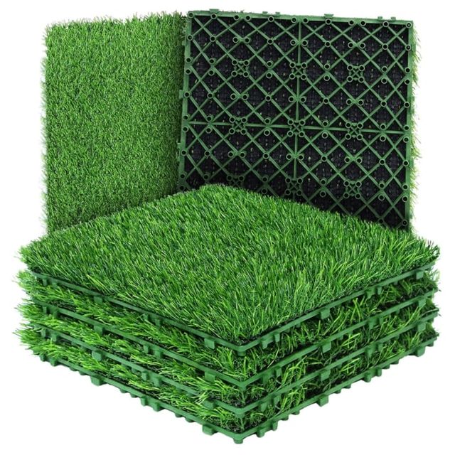 키밍 조립식 인조잔디 12P 매트 발판 현관 조경용