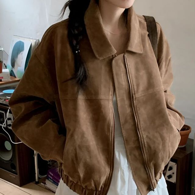 카라넥 스웨이드 숏 점퍼 JSC-1004403