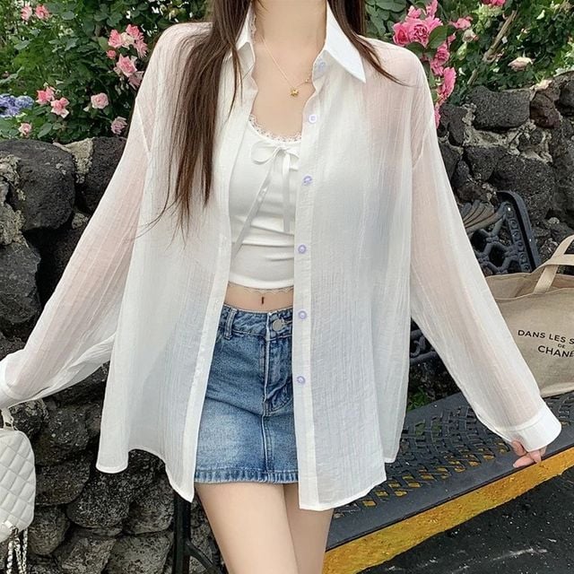 크라투와 베이직 시스루 셔츠 여름남방 SD-260313