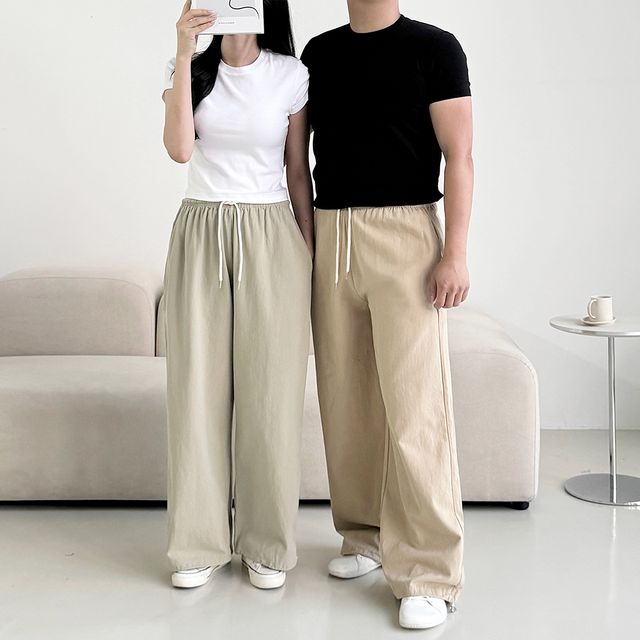 남녀공용 로우라이즈 스트링 와이드바지 SD-1003637