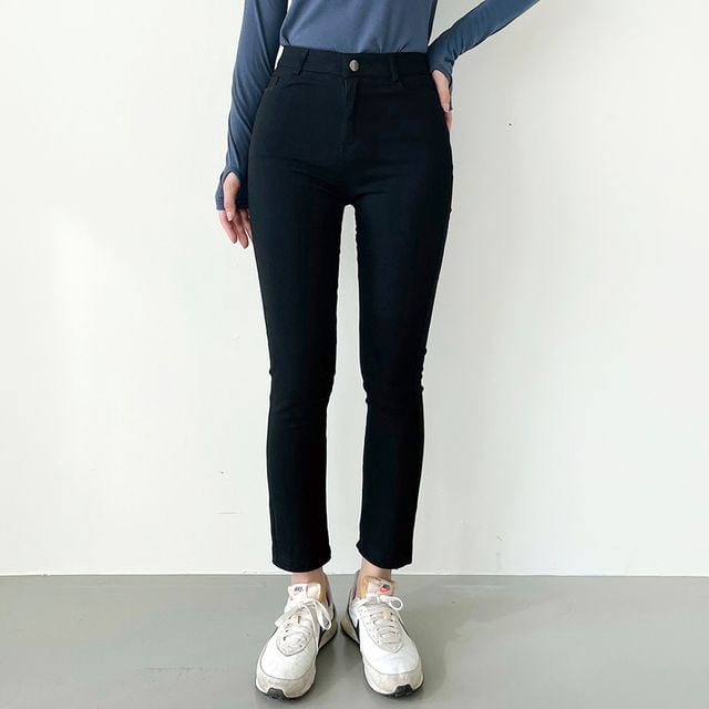 여성 카린 기모 블랙 일자 팬츠 JB-1007245