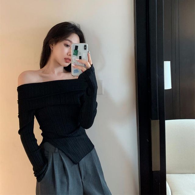 시크라인 골지 오프숄더티 UC-1003450