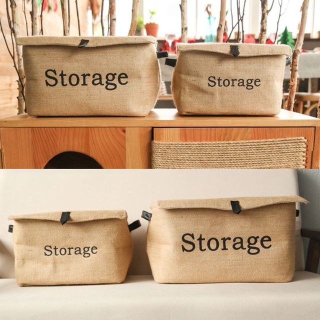 다용도 접이식 린넨 수납함 정리박스 보관함