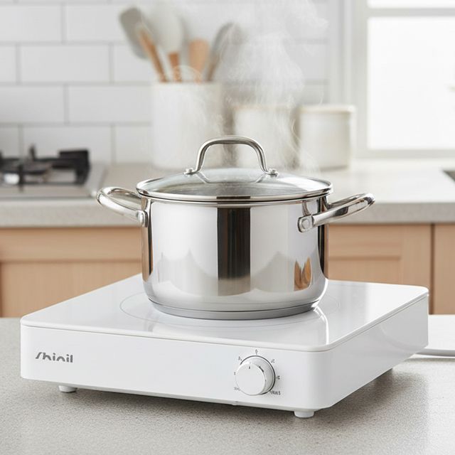 신일WT12CP 1구 인덕션 레인지 화이트 미니 휴대용 6단계 온도