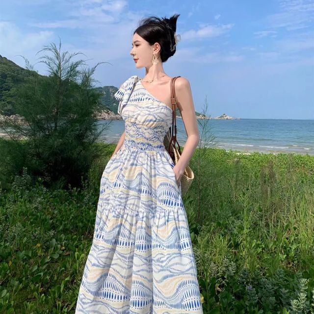 토텔라 언발 원숄더 스모크 원피스 SD-260403