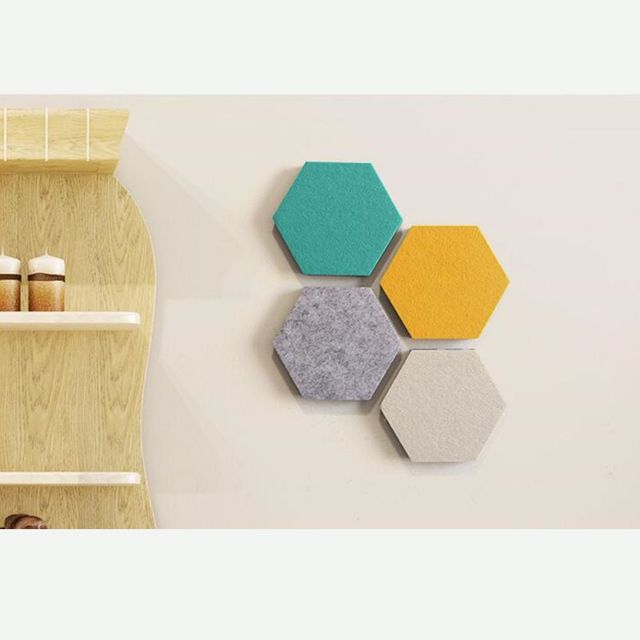 6각형 펠트 폼블럭 메모판 벽부착 사진 전시용