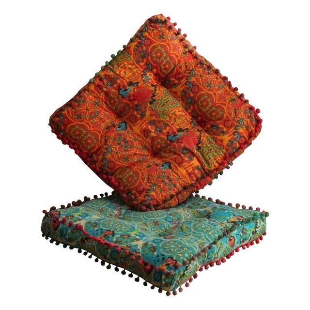 마야풍무늬 사각 양면 방석 대형 인테리어 쿠션 2종