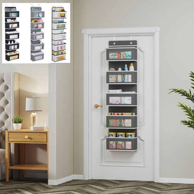 문걸이 5단 수납포켓 옷장정리 소품 바구니 벽수납