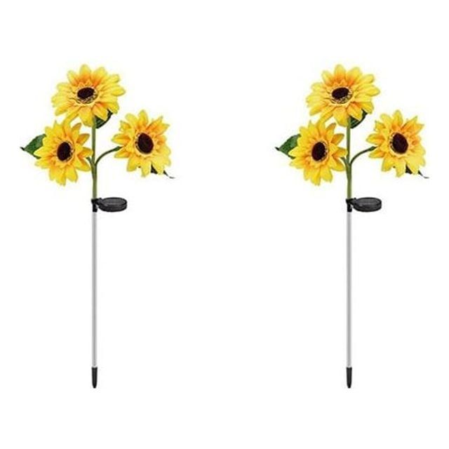 해바라기 태양광 정원등 2개입 3구 야외조명
