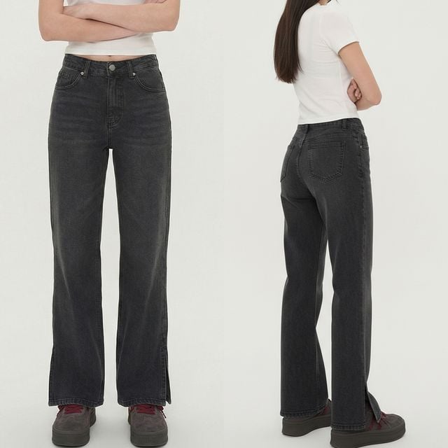 여성 캣워싱 스판 밑단트임 부츠컷 데님팬츠 JEB-1006850