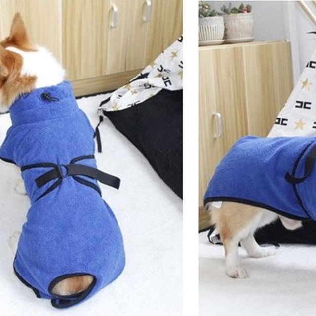 강아지 펫 목욕타월 고양이 가운 수건 타올 극세사 L