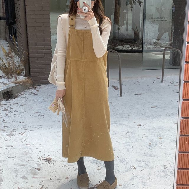 코듀로이 멜빵 원피스 LL-D138