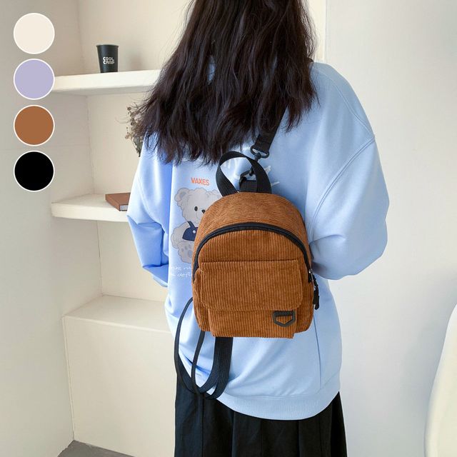 코듀로이 미니 숄더 백팩 ELG-163