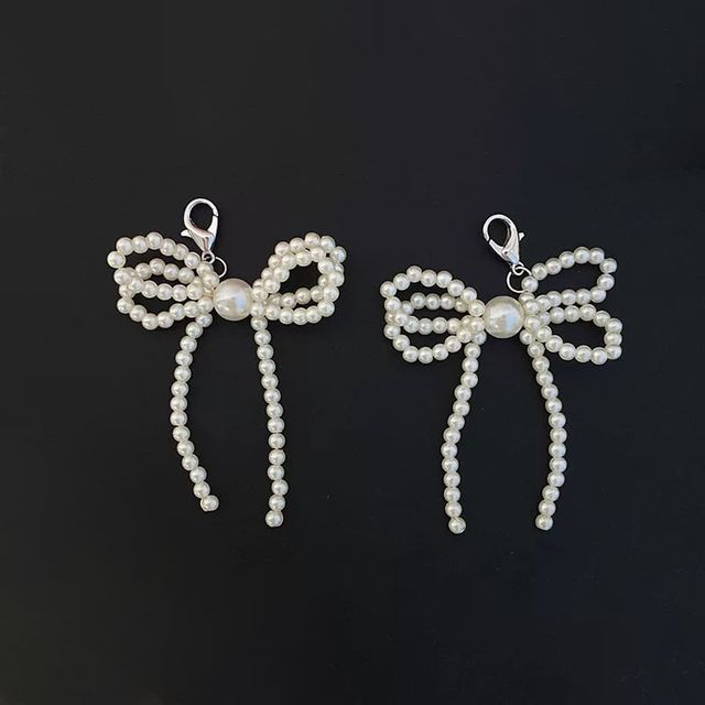 신발 진주 리본 2개입 악세사리 꾸미기재료 파츠 운동화꾸미기 신발장식