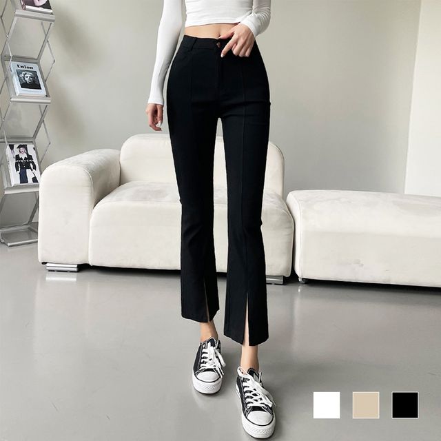 메소니 스판 앞트임 부츠컷 팬츠 SD-230439