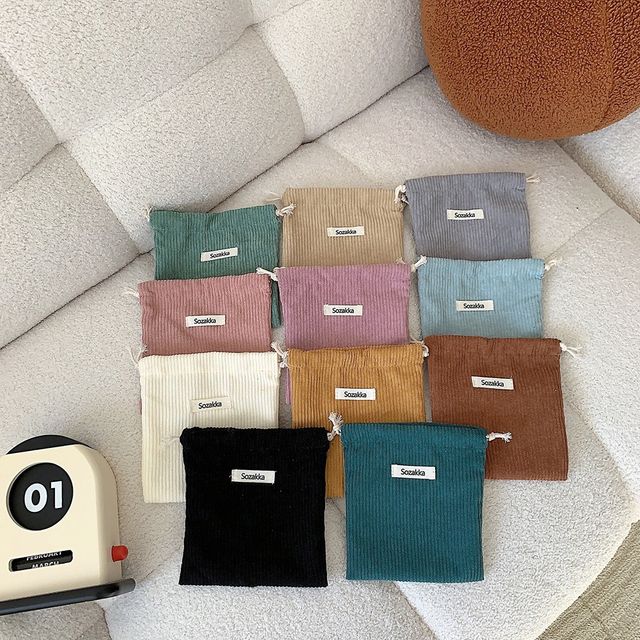코듀로이 액세사리 휴대용 미니 파우치 LL-A103
