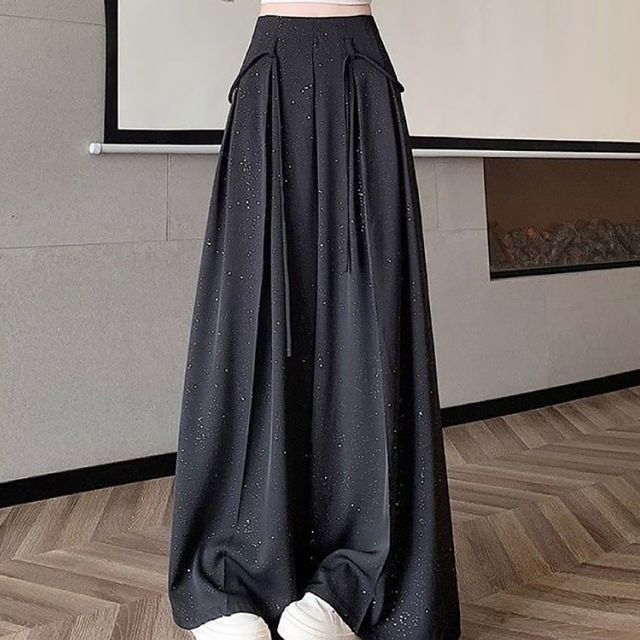 하이웨스트 뒷밴딩 와이드슬랙스 NF-52