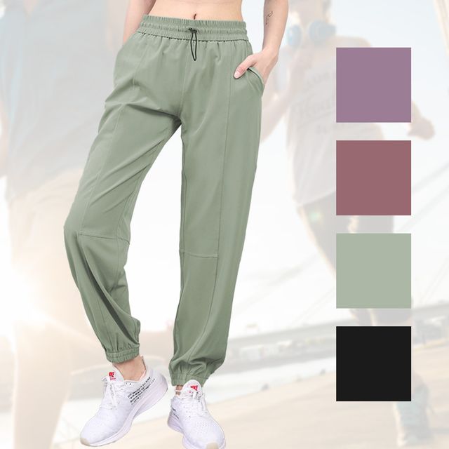 여성 조거 바지 오버핏 와이드 하이웨스트 밴딩 팬츠