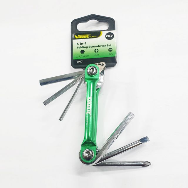 밸류30001 접이식 일자 십자 드라이버 렌찌 6in1셋
