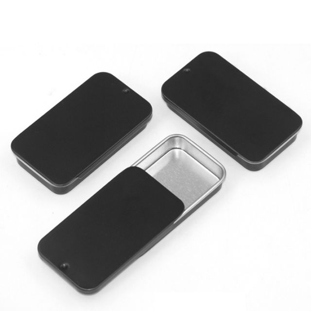 슬라이드 사각 틴 케이스 포카 실핀 면봉 책상 정리함