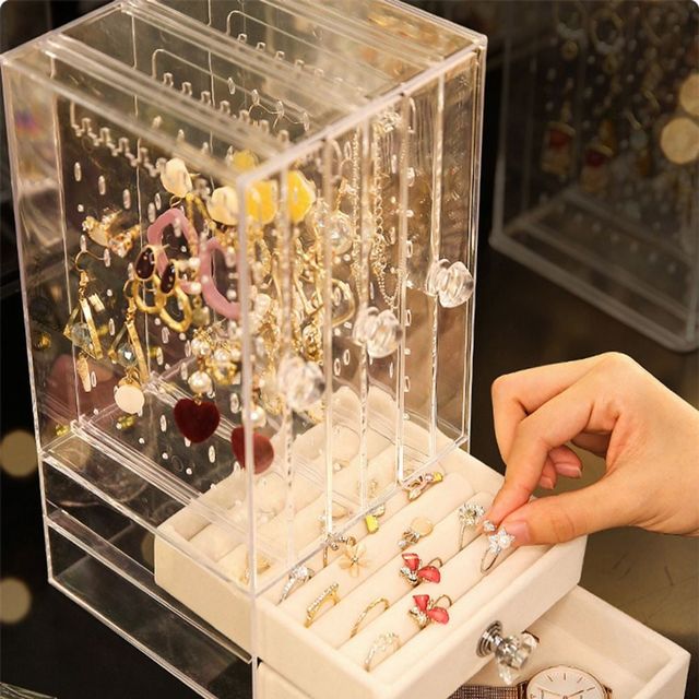 아크릴 보석 귀걸이 보관함 3서랍 2층 정리함