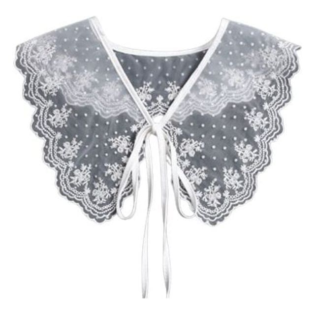 레이스 넥케이프 스카프 탈부착 가능한 여성용 패션 아이템