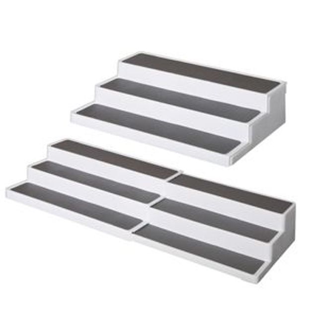 신축형 다기능 주방 정리대 계단식 수납 트레이