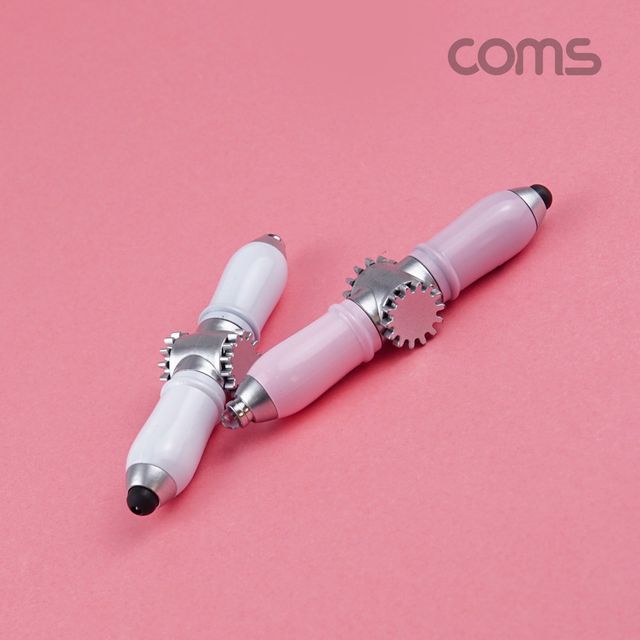 Coms 4 in 1피젯스피너 볼펜 터치펜 램프 Pink LED(제작 로고 인쇄 홍보 기념품 판촉물)