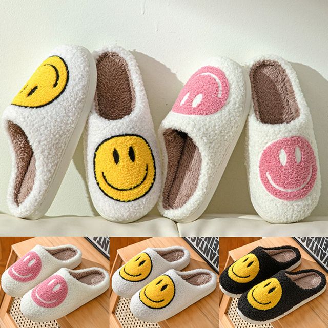 여성 스마일 뽀글이 털안감 슬리퍼 URD-1004041