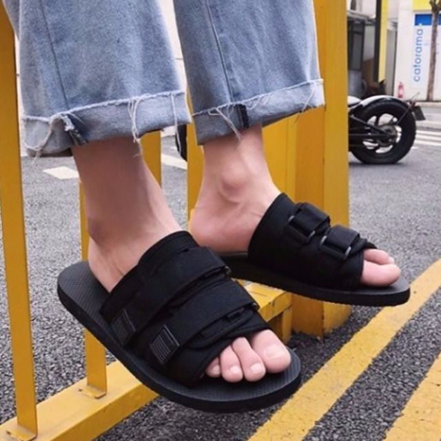 남녀공용 찍찍이 더블 스트랩 슬리퍼 가벼운 슬리퍼