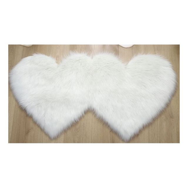 쌍하트 긴털 발매트 35x70cm 소파 카페트 가정용 러그