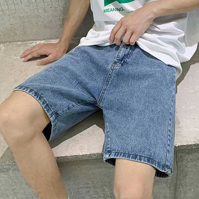 남성용 와이드핏 데님 숏팬츠 RNR-1003419