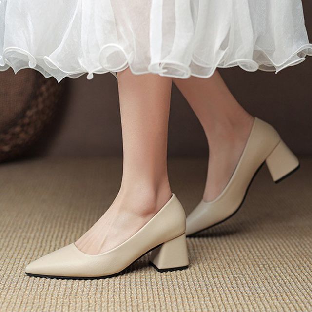 면접신발 하객 승무원 통굽 여자 면접구두 발편한
