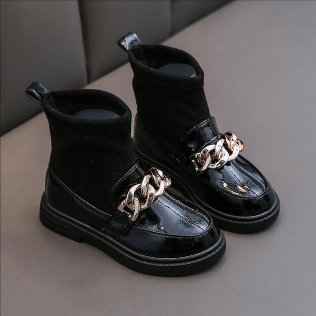 [해외] 여아 벨벳 미들부츠 어린이 발목구두 기모 신발