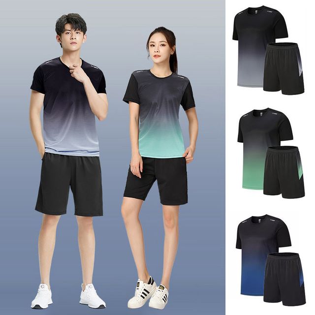 남여공용 그라데이션 반팔 트레이닝복 ELC-2016