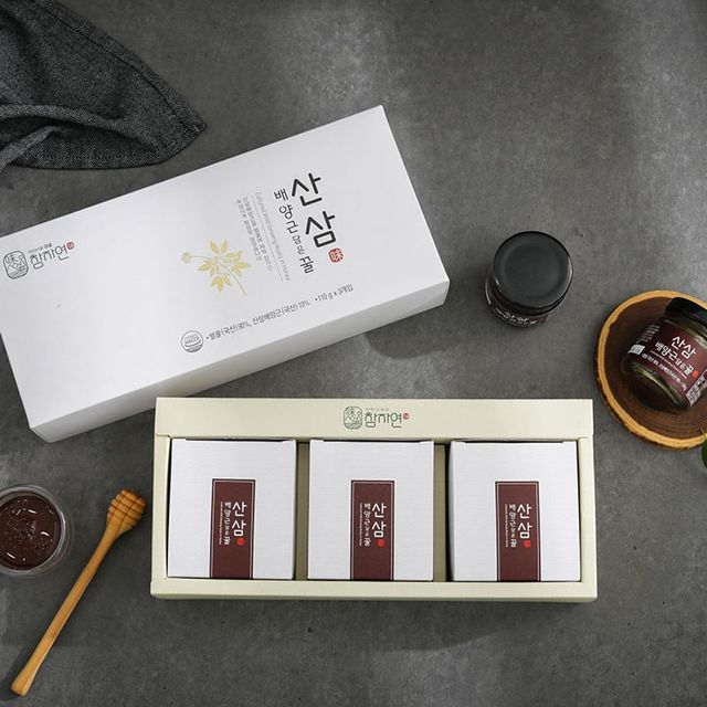참자연 산삼배양근 담은꿀 선물세트 110g x3병